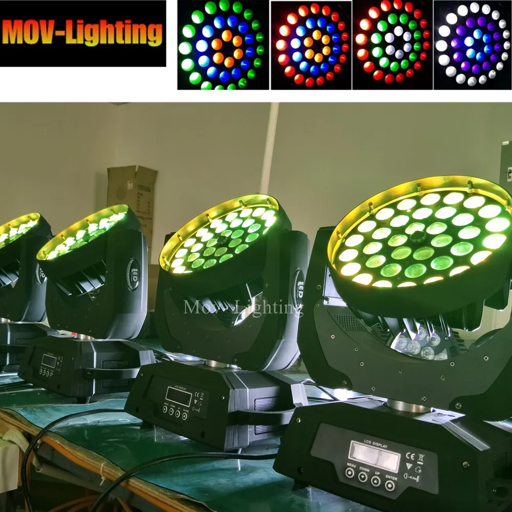 4 шт. светильник с подвижной головкой Bee Eye 36x12W RGBW 4in1 36x18w 6in1 Led Zoom DJ DMX Disco Beam Wash|Эффект