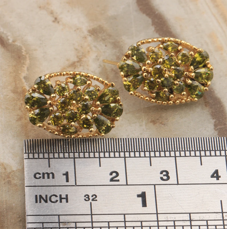 Женские серьги гвоздики в форме зеленой оливы|colorful stud earings|stud earringsstud earrings for women |