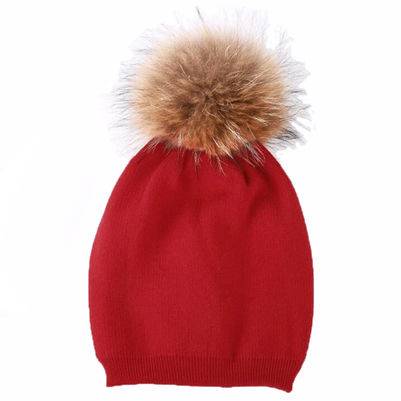 Фирменная Новинка Для женщин меховым помпоном шляпа мяч шапочки девушки зима