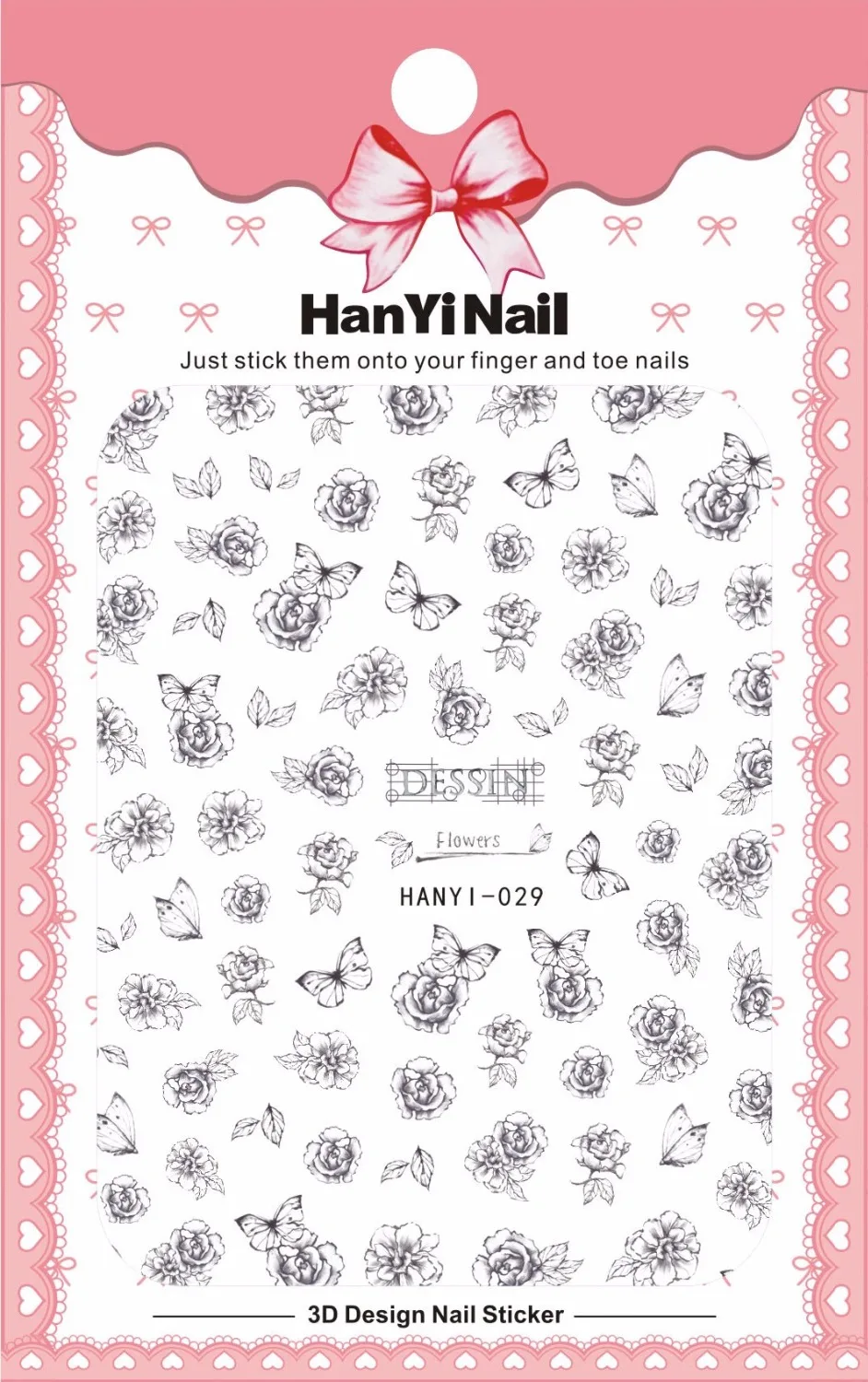 3 листа типа японские ультратонкие наклейки для ногтей дизайн Gummed стикеры 3D на