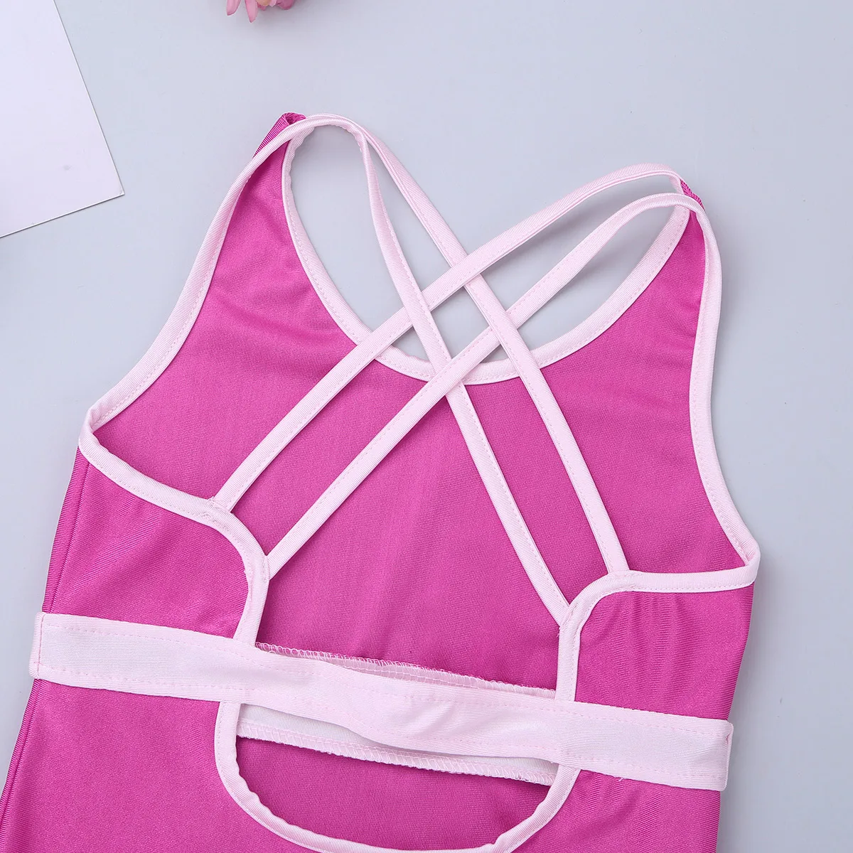 Комбинезон детский гимнастический без рукавов балетный костюм для выступлений и