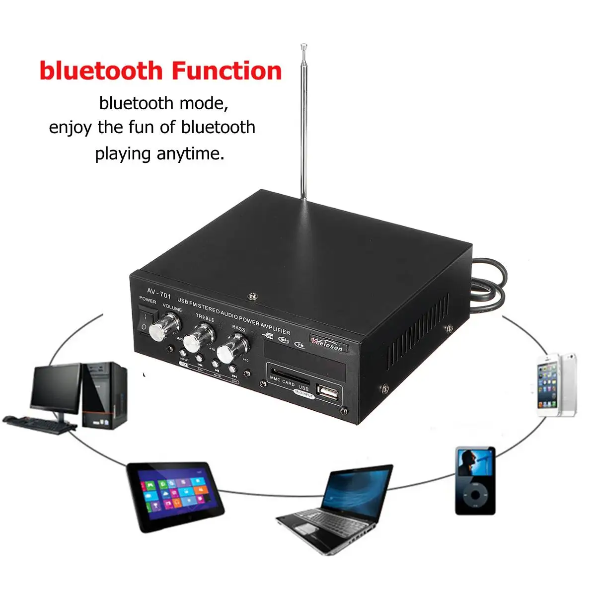 750 Вт автомобильный bluetooth стерео аудио усилитель HIFI усилитель USB SD FM MP3 Palyer 12 В/220 В