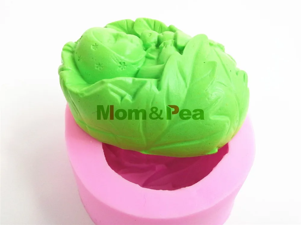 0417 Бесплатная доставка силиконовая форма для мыла в виде листьев мамы и горошины