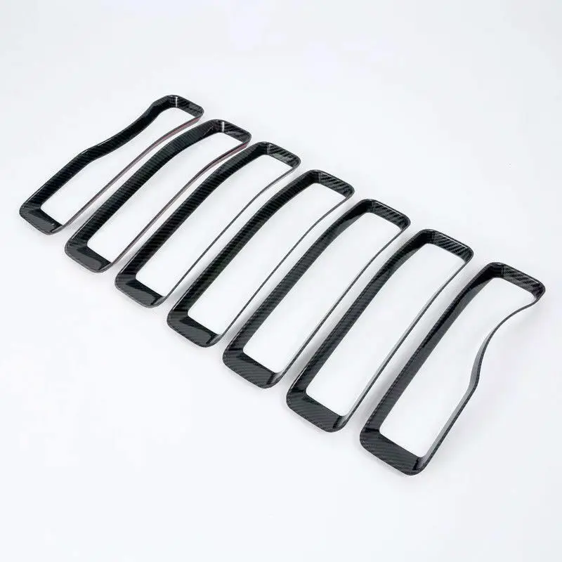 new Carbon Fiber Look Front Grille Grid Cover Trim 7pcs For for Jeepp Wrangler JL 2018 2019 | Автомобили и мотоциклы