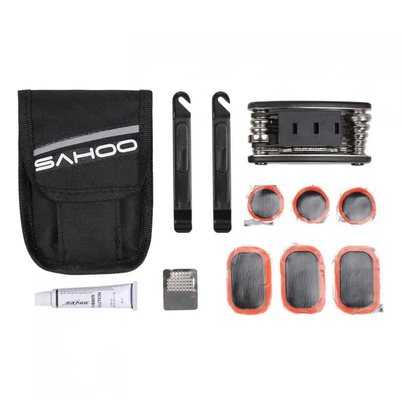 SAHOO 16 In 1 Multi Bike Bicycle Repair Tool Box Kit Set Multitool Cycling Tire Service Portable Tools and Bag | Спорт и развлечения