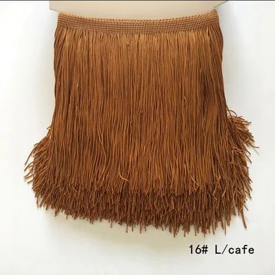 Light brown 1 yards 1 ярд 15 см длинная бахрома кружево кисточка полиэстер кружевная отделка Лента для латинских танцев юбка занавеска бахрома для шитья - Цвет: Light brown 1 yards