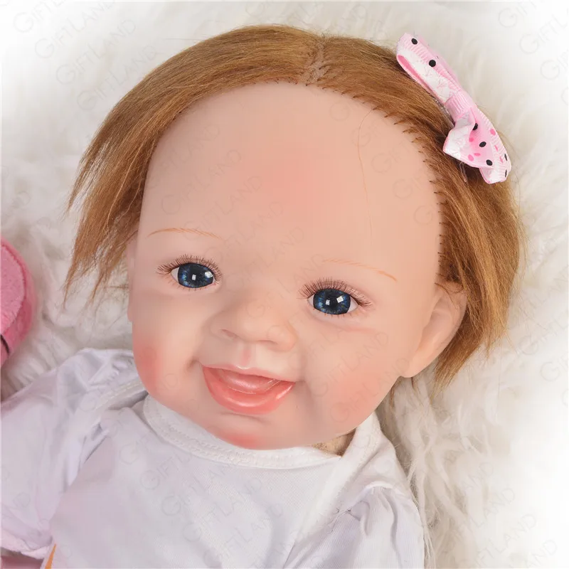 Reborn Baby Doll 22 дюймов Love littleAngel с большой улыбкой ручной работы Детская кукла розовая