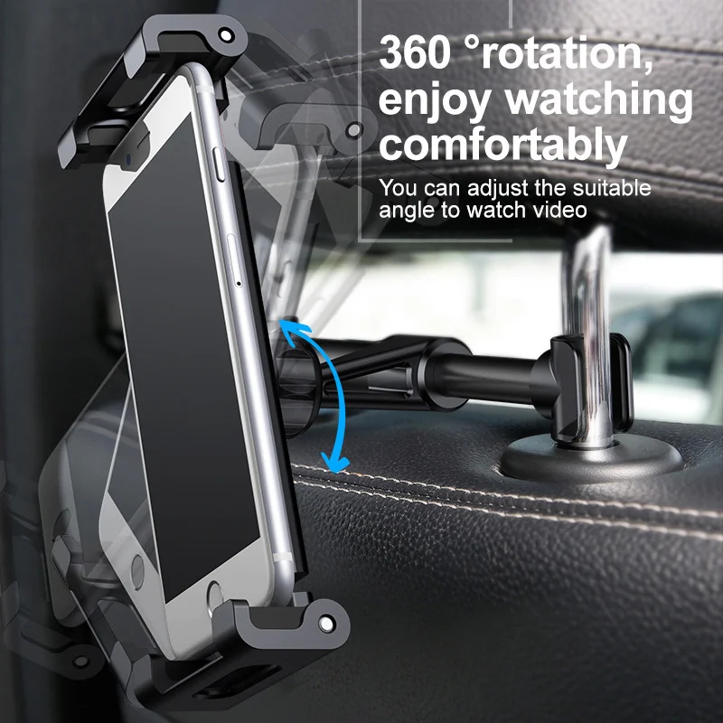 baseus car back seat headrest mount holder for iphone x samsung ipad 360 degree bracket car backseat tablet mobile phone holder free global shipping