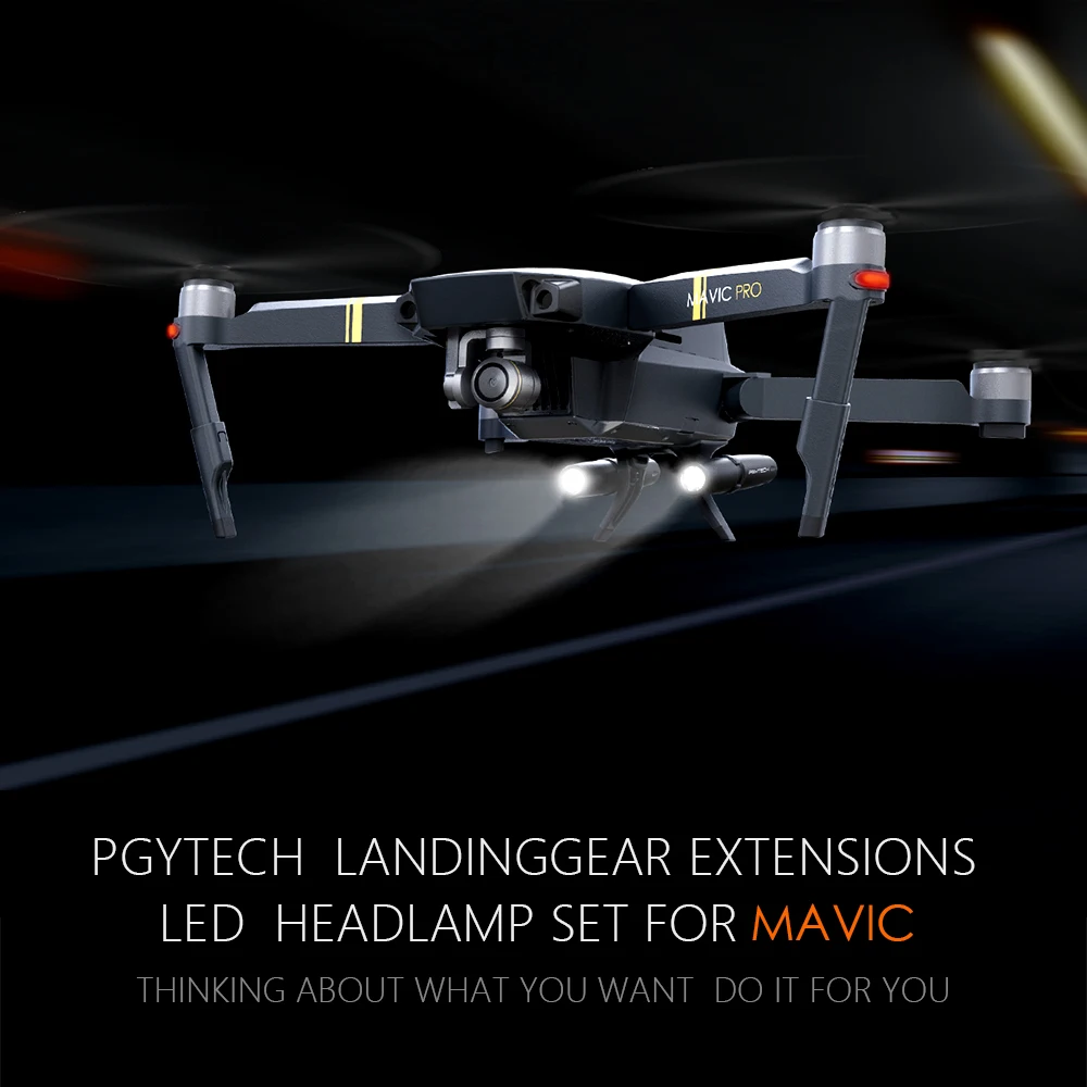 Pgytech для dji Мавик Pro Extended Шасси ноги Поддержка Protector расширение светодиодный