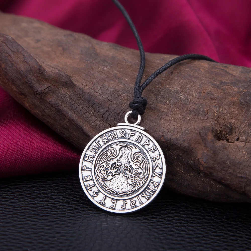 Dawapara Ворон Одина Valknut амулет норвежский викинг Runes Triskelion символ Triskele мужское