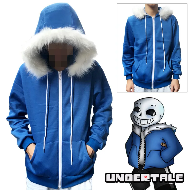 Undertale крутые скелеты Санс Косплей толстовки синее пальто унисекс куртка Хэллоуин