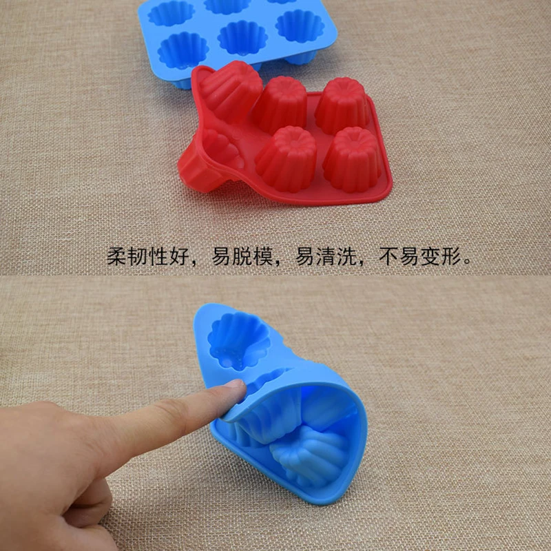 1 шт. силиконовая форма для круглых тортов с 6 отверстиями 3D кексов ручной работы