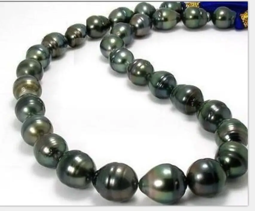 ГОРЯЧАЯ # Оптовая БЕСПЛАТНАЯ ДОСТАВКА потрясающие 12 13natural tahitian черный зеленый