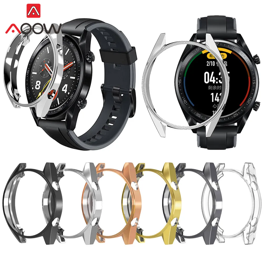 Мягкий ультратонкий защитный чехол из ТПУ с покрытием для huawei Watch GT/GT Active Edition, универсальная защитная рамка
