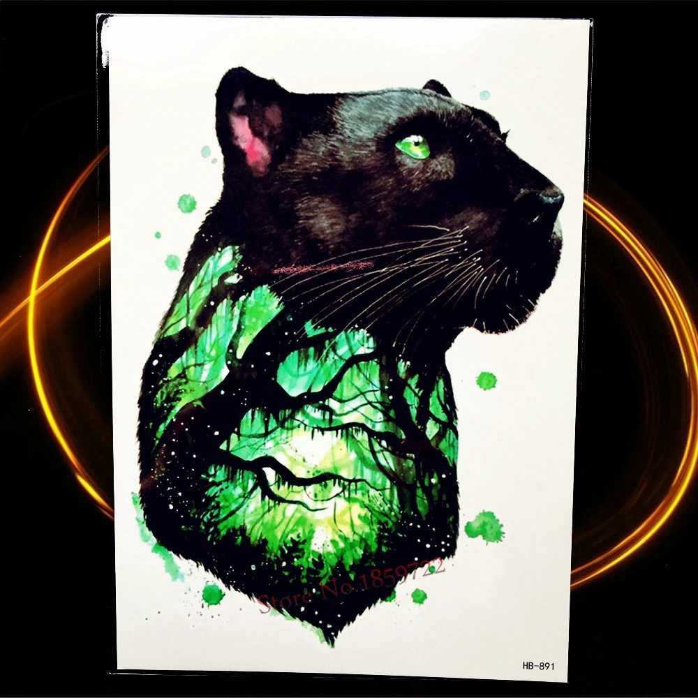 Большой Череп Поддельные вспышки металлик временные татуировки наклейки Дьявол