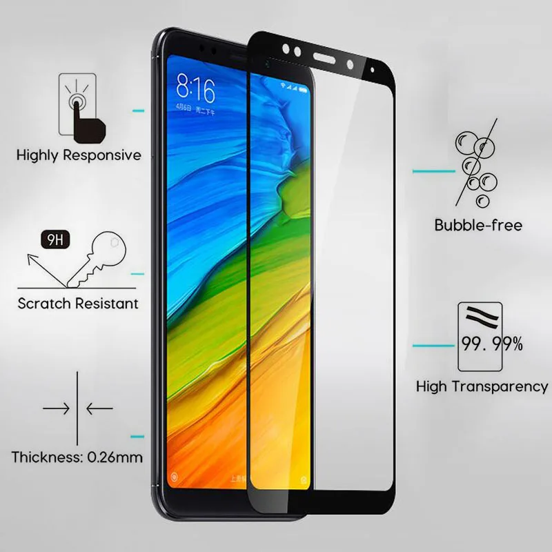 Закаленное стекло для Xiaomi Redmi 5 Plus защита экрана на Note 4X Pro 6 6A 4 S2 защитная