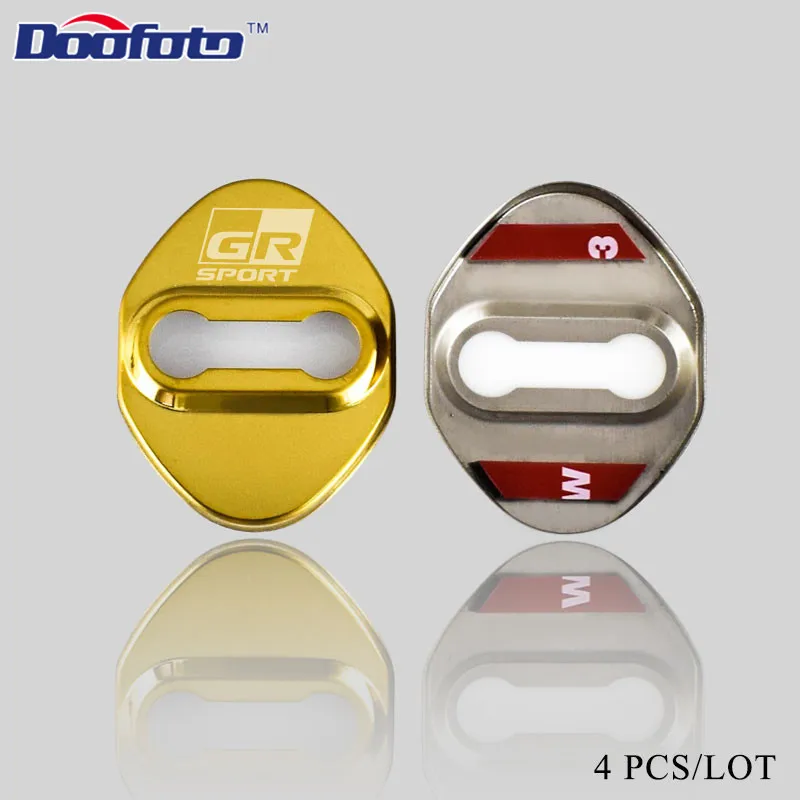 for style 1 gold Doofoto автомобильные аксессуары Стайлинг Наклейка для Toyota GR Sport Corolla C-HR C HR Avensis Yaris авто защита для дверного замка крышки CHR - Название цвета: for style 1 gold