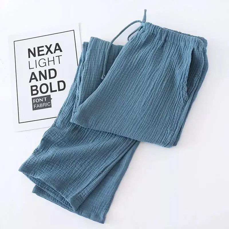 Man bean green Парная одежда для отдыха, пижамные штаны, женские штаны, хлопковые штаны, одежда для сна, весенние креповые штаны для мужчин и женщин, хлопковые парные домашние штаны - Цвет: Man bean green