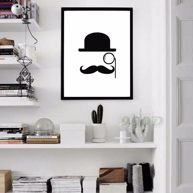 Картина на холсте КАРА с усами кепка для очков декоративные картины стену холст