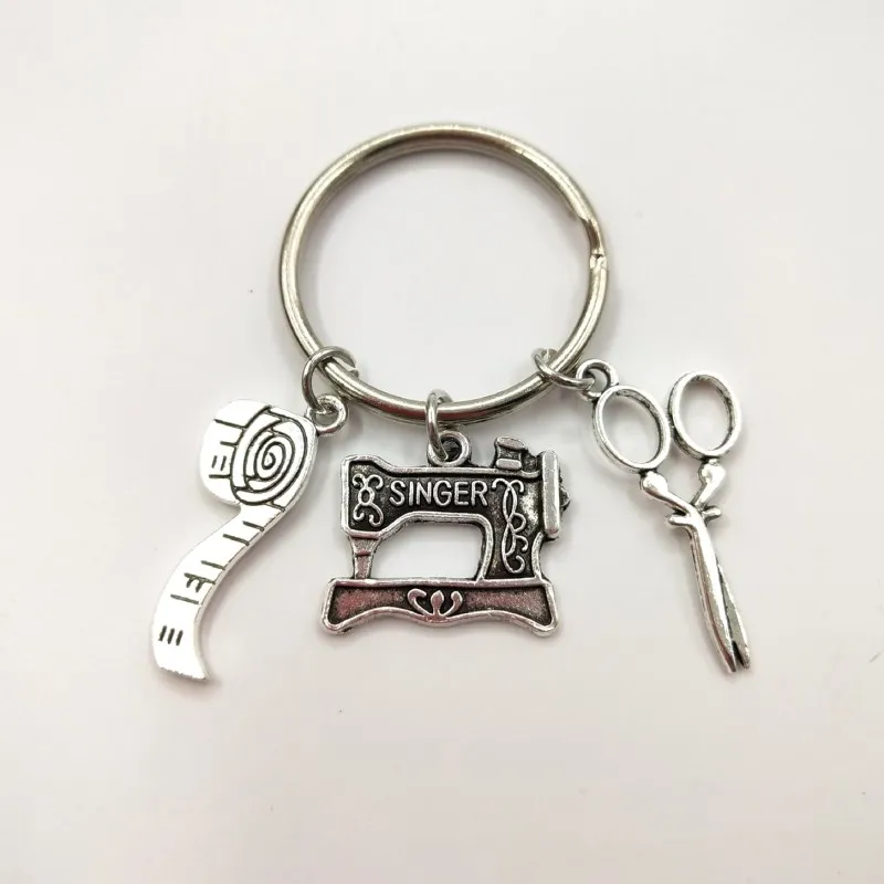 style 1 Модные ювелирные изделия швейная машина брелок, швея брелок, квилтеры брелок Серебряное платье S Элегантный - Цвет: style 1