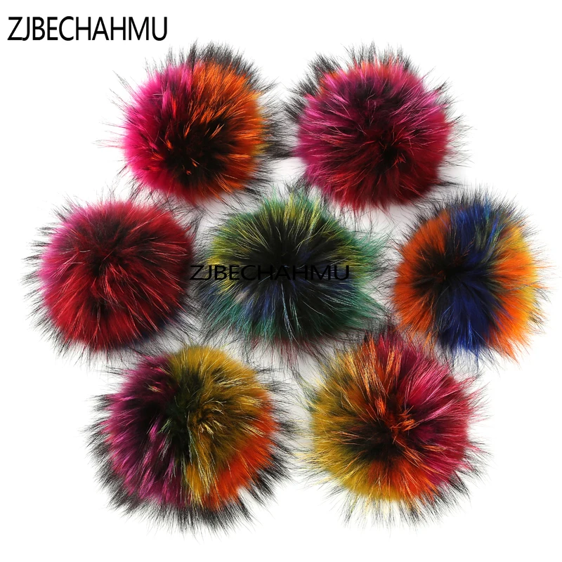 Новые модные 15 см многоцветный настоящие енота лисий мех норки мяч 20 красочных