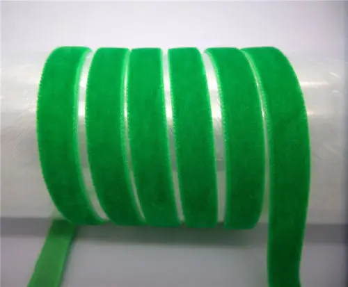 Блестящая нейлоновая односторонняя бархатная лента для волос размером 3/8 дюйма 50