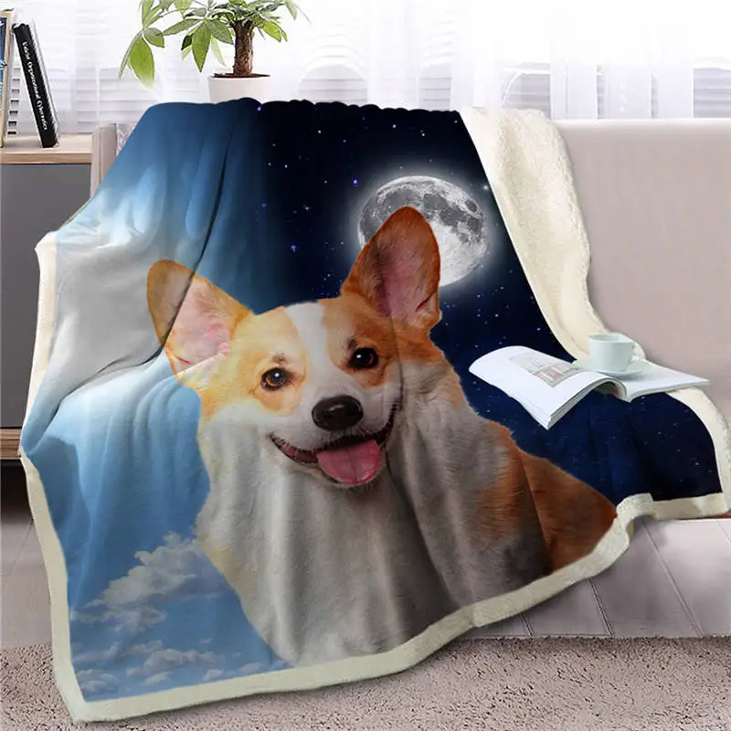 Dog 18 Blesslive одеяло для питомца собаки шерпы на кровать 3D Border Collie Throw Одеяло покрывало для животных день и ночь небо пейзаж чехол для дивана - Цвет: Dog 18