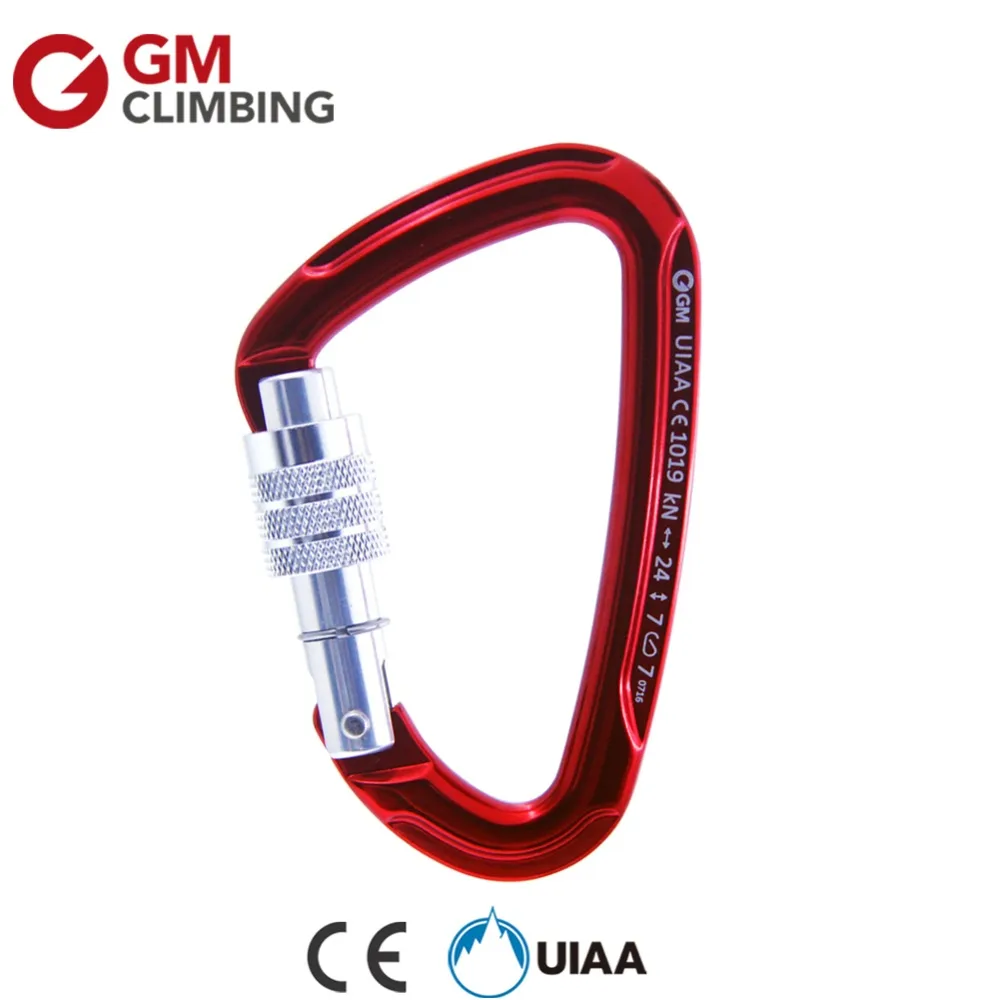 GM Восхождение Карабин 24kN CE/UIAA Винт карабин безопасности Master Lock D Пряжка Альпинизм