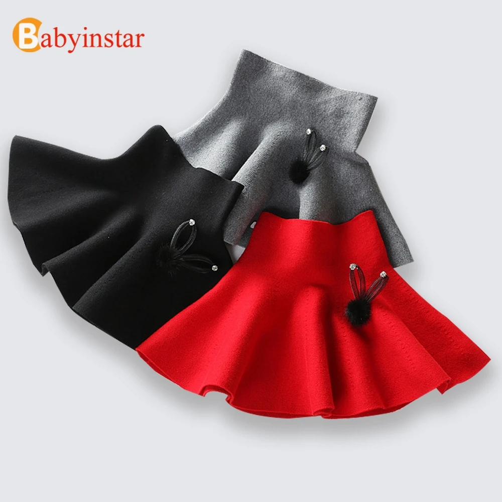 Babyinstar; Джинсовая юбка; юбки с высокой талией для девочек; коллекция года; детская вязаная одежда; верхняя одежда; детские штаны; хорошее качество; повседневная детская юбка