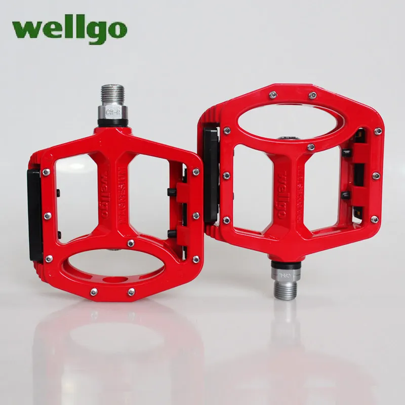 Red Wellgo MTB педали 2 герметичные подшипники велосипедные педали для bmx дорожный горный велосипед педали широкие из магниевого сплава велосипедные педали MG-1 - Цвет: Red