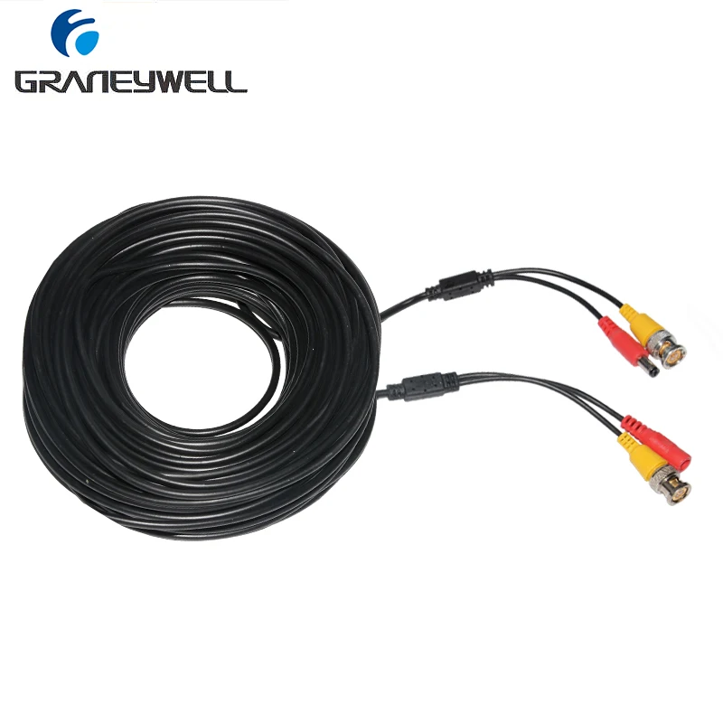 BNC Video Power Siamese Cable 65ft 18m for Analog AHD CVI CCTV Surveillance Camera DVR Kit | Безопасность и защита