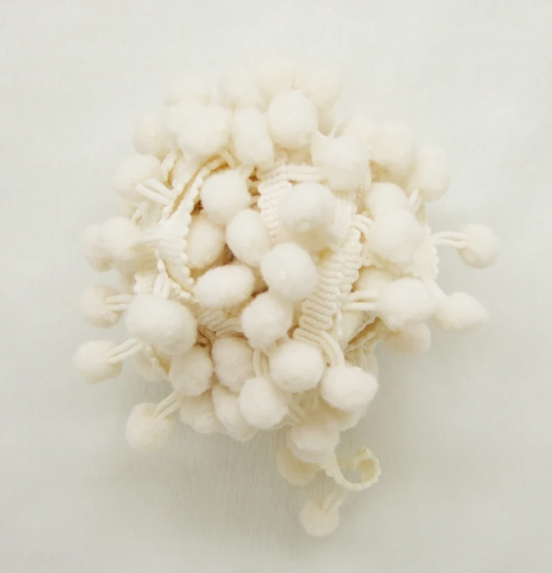 5 ярдов/партия кремовый цвет милый помпон бахрома отделка драпировка шар