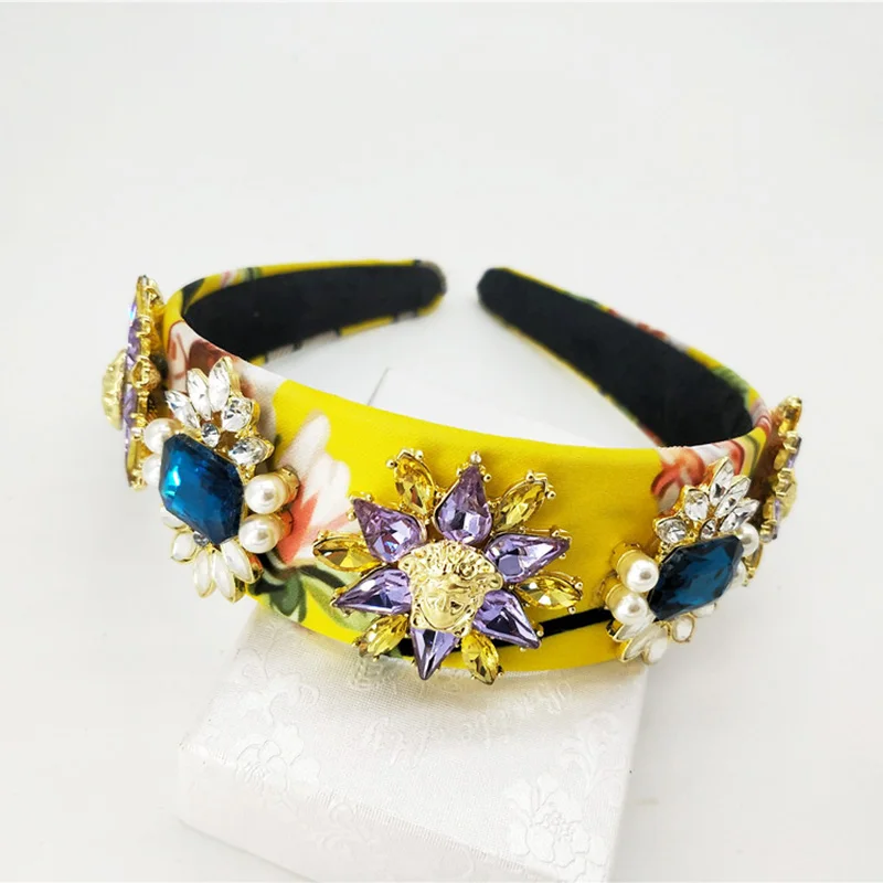 Женские светсветильник синие головные повязки с кристаллами|Украшения для