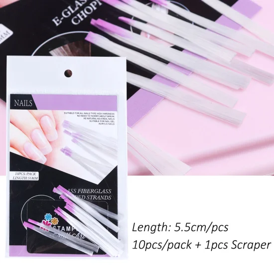 10pcs pack STZ 100 шт./компл. Nail Art стекловолокна расширение советы волокна формы для ногтей для УФ-гель здание с скребковый маникюр Дизайн инструменты#1013 - Цвет: 10pcs pack