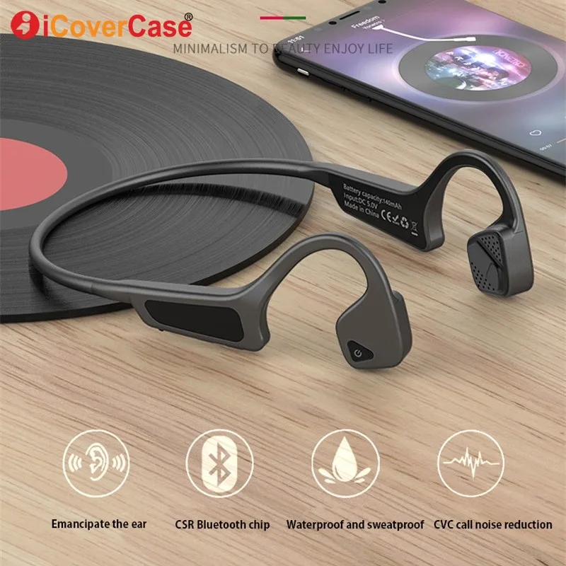 Беспроводные наушники вкладыши Bluetooth костной проводимости с микрофоном для Huawei