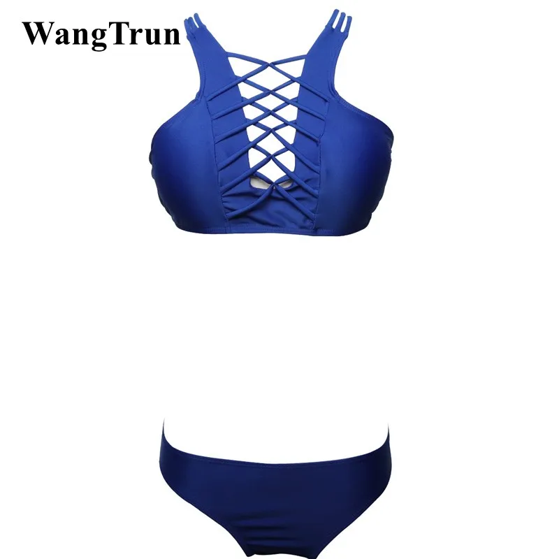 Wangtrun 2019 Для женщин на шнуровке бразильский комплект бикини с завязкой спереди