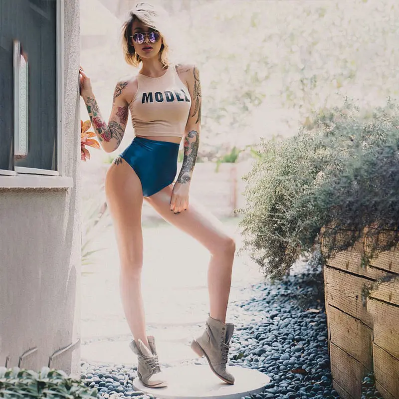 Женская майка для плавания без рукавов сексуальная пляжная рубашка с буквенным