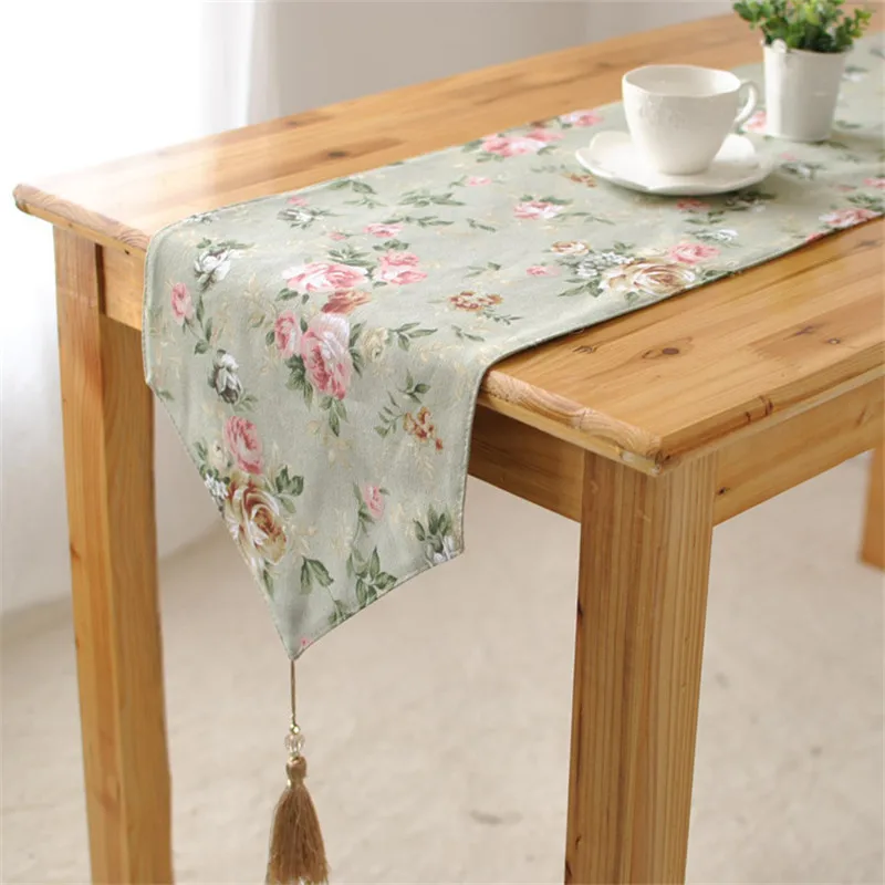 

BZ386 Pastoral American country elegant bed's meal gift manufacturers selling table runner tassels runner table cover