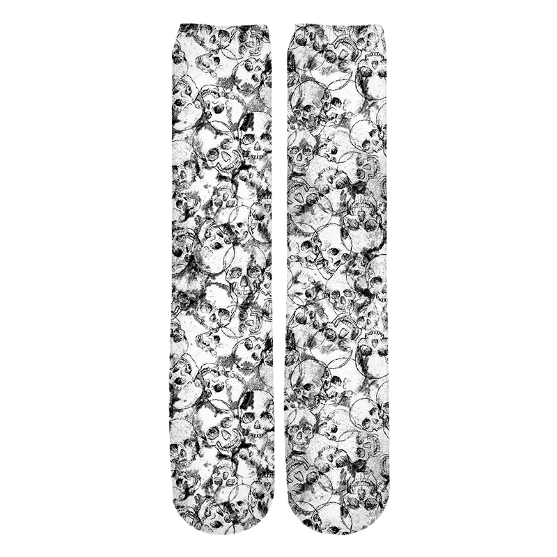 Носки мужские/женские винтажные с 3d рисунком черепа смешные Смешные в стиле панк