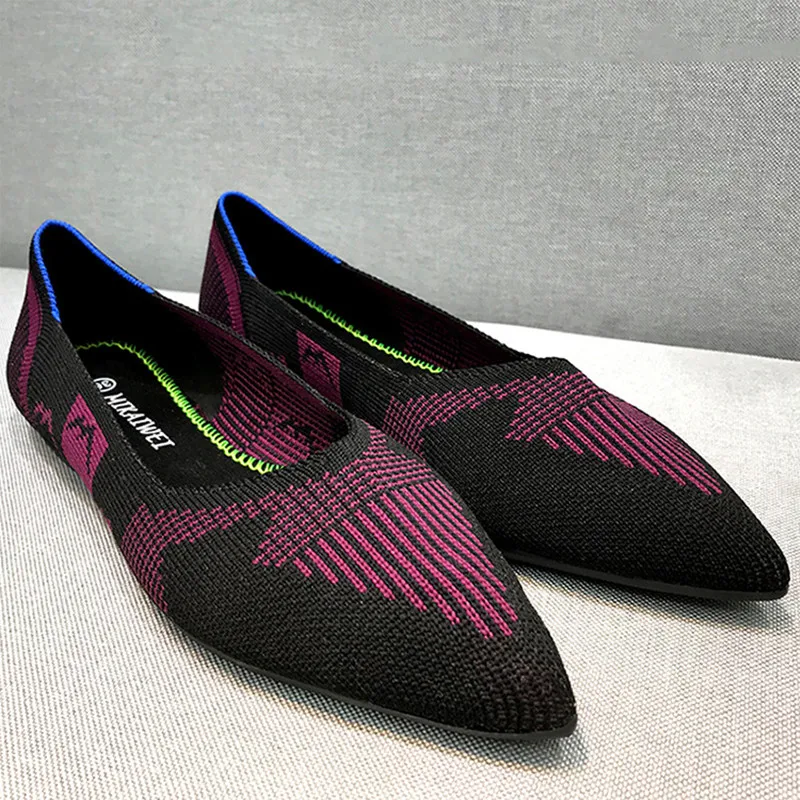 Женские балетки на плоской подошве сезон весна-лето воздухопроницаемая обувь из