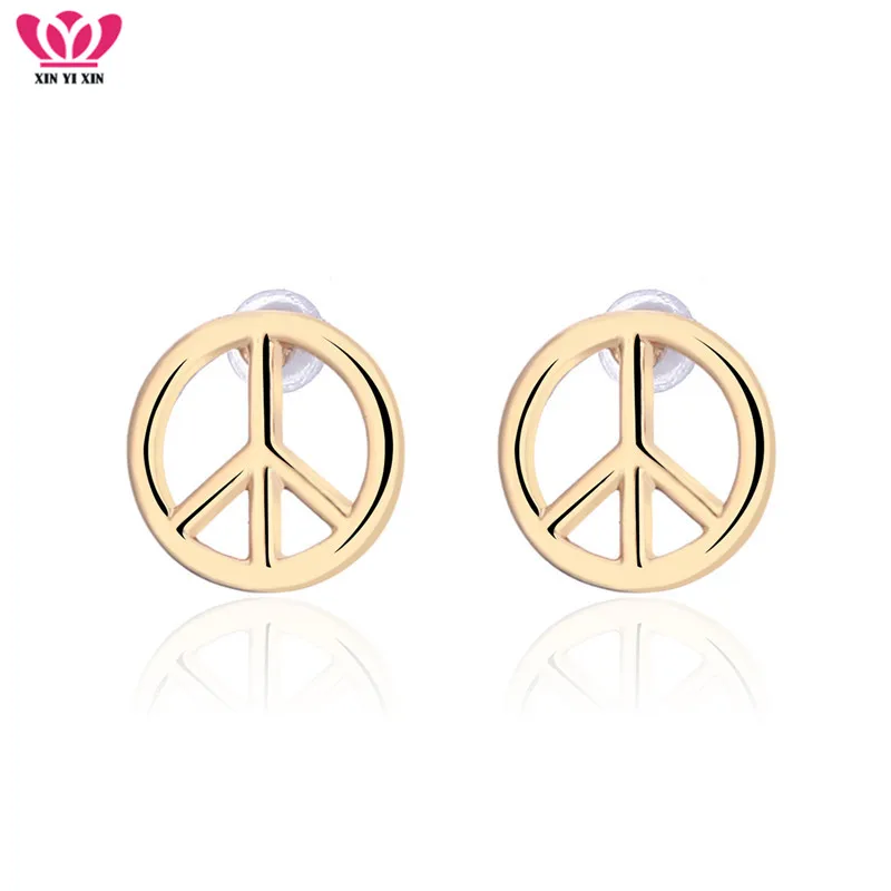 

Classic Fashion Tiny Cute Peace Stud Earrings Women Gold Color Steel Needle Earring Girl Party Jewelry Hot Summer Dropshipping
