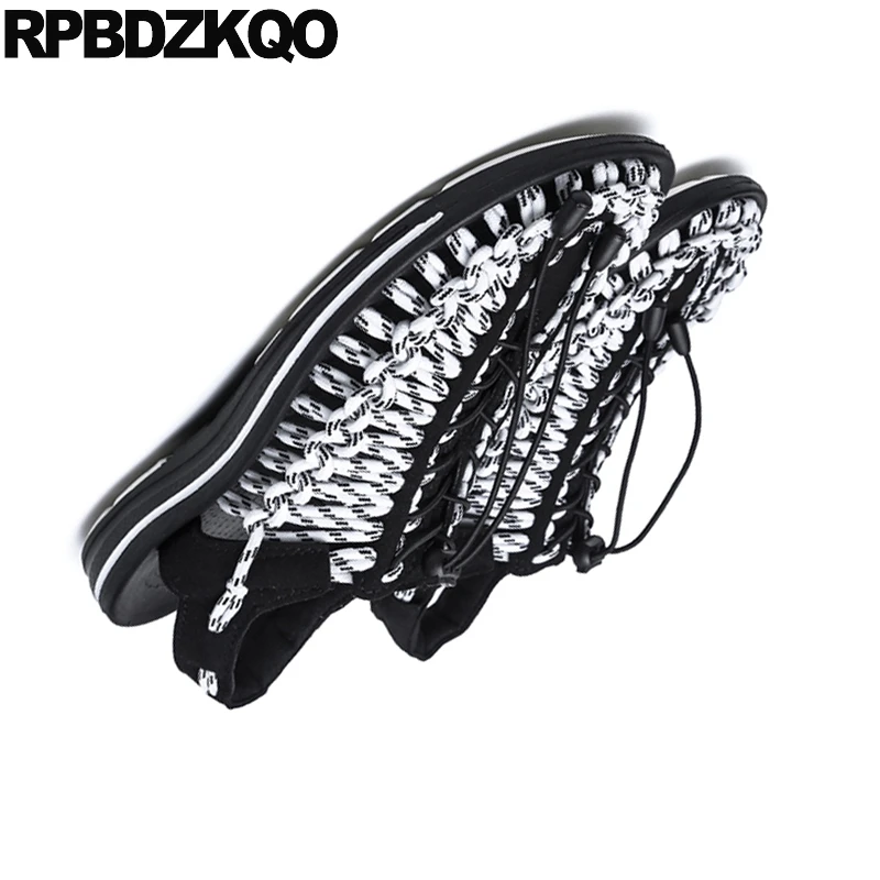 тканый спорт обувь люди зеленый Мужские сандалии 2018 летние наружные белый