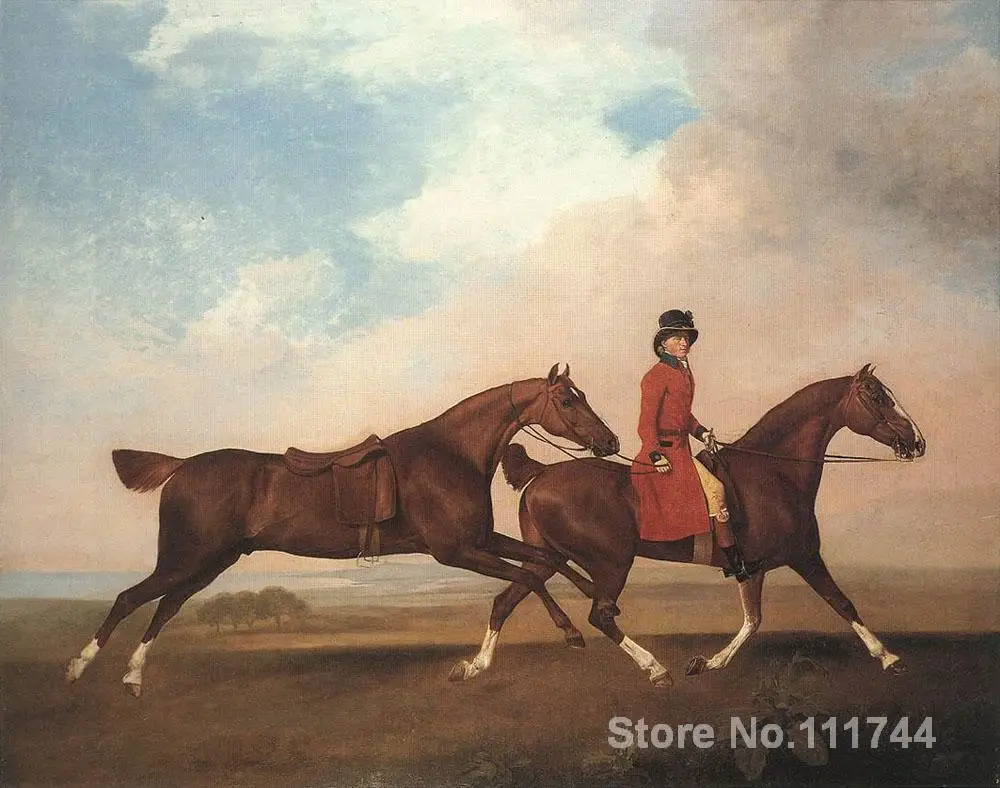 

William Anderson with two saddle horses by George Stubbs famous landscapes art home decor High quality Handmade