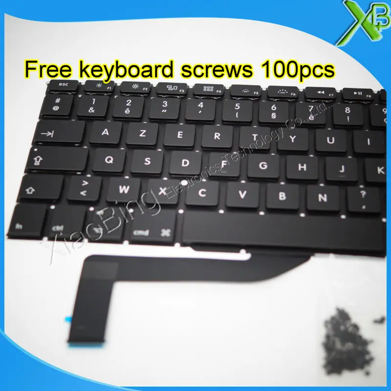 5 шт. --- Совершенно новая Французская клавиатура AZERTY FR + 100 винтов клавиатуры для