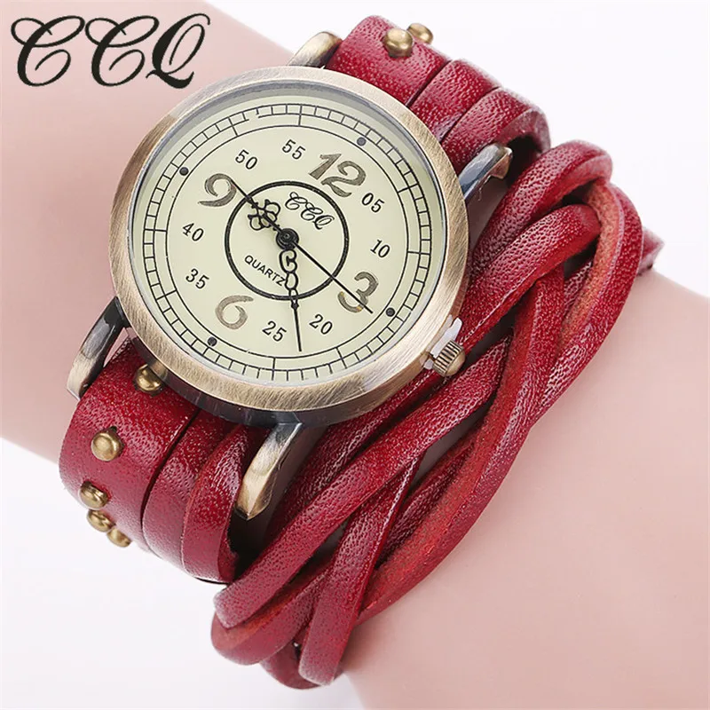 Часы наручные CCQ женские кварцевые брендовые модные винтажные Ретро часы с