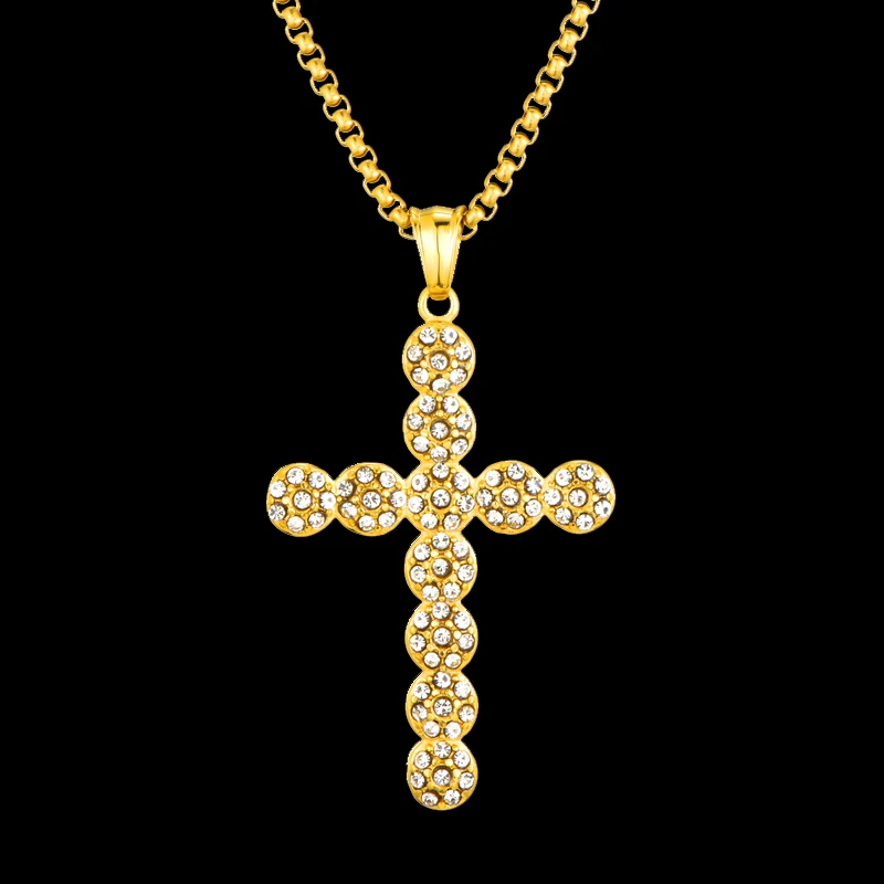 Хип хоп Iced Out Bling крест со стразами Ankh ожерелья и подвески для мужчин ключ жизни для мужчин ювелирные изделия