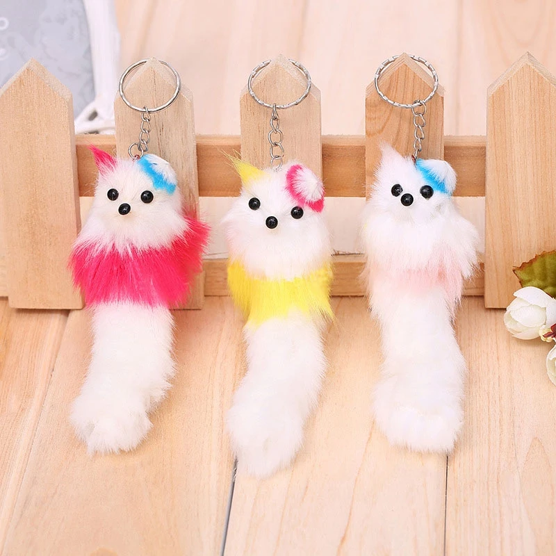 Новый 1 шт. Kawaii плюшевый Лисий висячий Модный женский пушистый меховой брелок