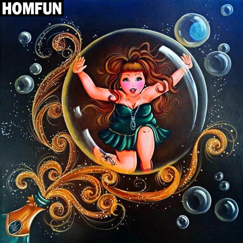 Картина для алмазной вышивки HOMFUN A06334 алмазная 5D Вышивка полная женщина вышивка