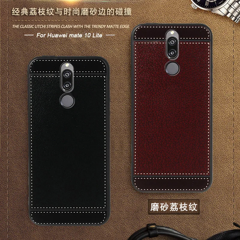 Чехол 10 Lite Funda для Huawei Mate кожаный чехол с двумя Sim картами 5 9 дюйма мягкий черный