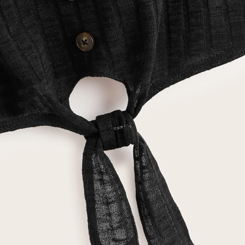 SHEIN/Детские повседневные топы на бретельках с одной пуговицей спереди для маленьких девочек; коллекция года; сезон лето; детский топ на бретельках без рукавов с бантом